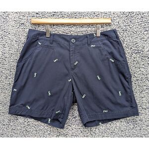 Columbia Super Bonehead PFG Shorts Size 8 Embroidered Seahorses Nautical Blue